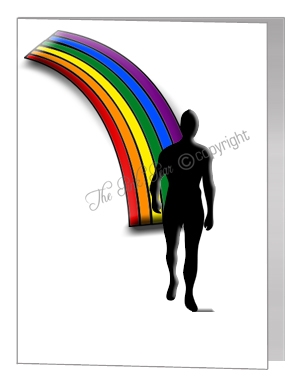 coming out male rainbow card