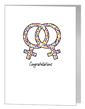 rainbow confetti female symbols card