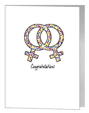 rainbow confetti female symbols card