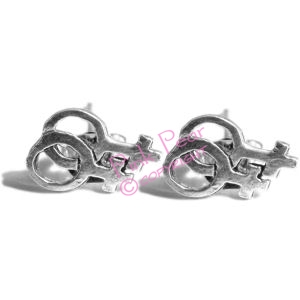 female lesbian symbol stud earrings