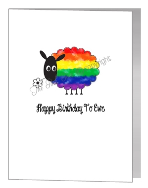 happy birthday to ewe sheep card