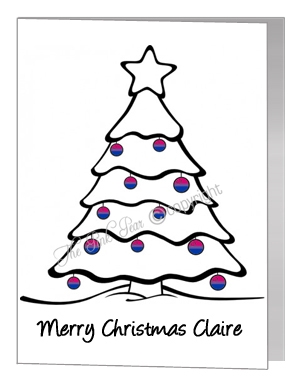 bisexual christmas bauble tree card