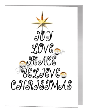 bear joy love christmas wording tree card