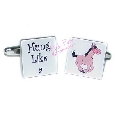 hung like a horse cufflinks