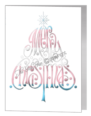 merry christmas wording tree card - transgender xmas