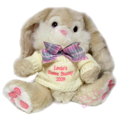 Cream Bunny With Pink Thread
