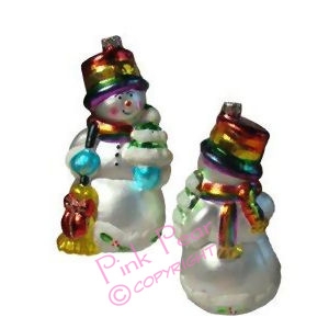 pride snowman xmas ornament