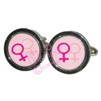 pink female symbol cufflinks