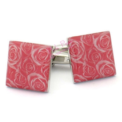 pink rose cufflinks