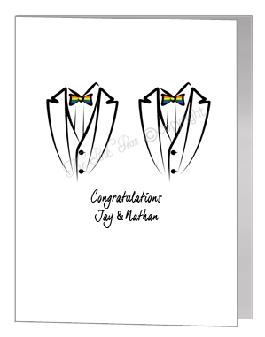 rainbow bowtie tux card