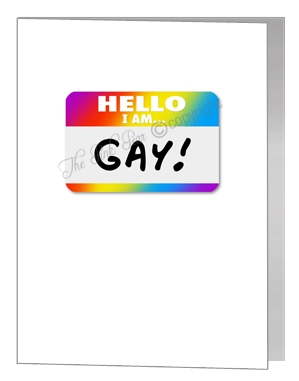 hello I'm gay badge card