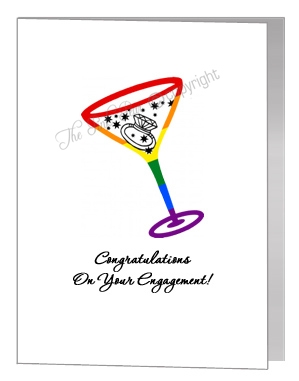 engagement card - martini glass