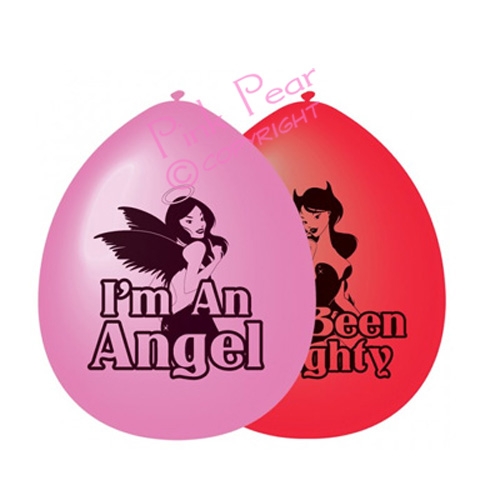 angel & naughty devil hen night balloons