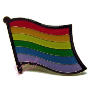 rainbow flag lapel pin - wavy