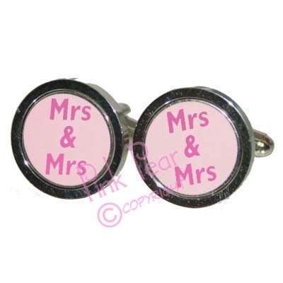 mrs & mrs cufflinks - pink