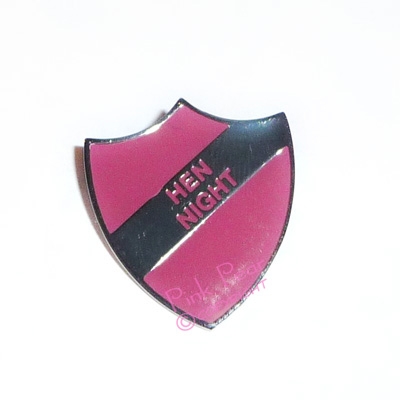 pink hen party retro enamel school badge - hen night
