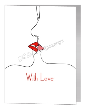 silhouette kiss card