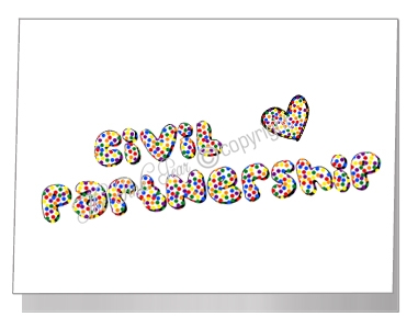 rainbow confetti civil partnership card