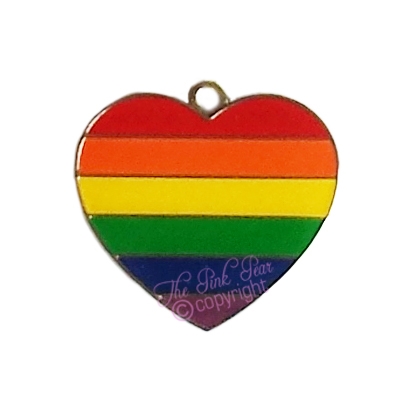 rainbow pet tag - heart