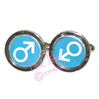 gay symbol cufflinks - blue