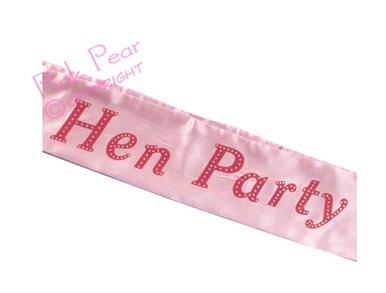 hen party pink satin sash