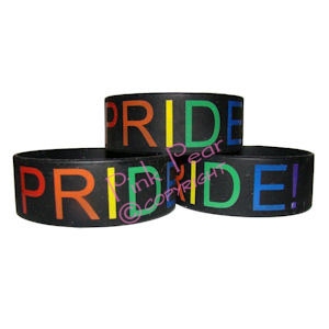 pride wide silicon bracelet - black