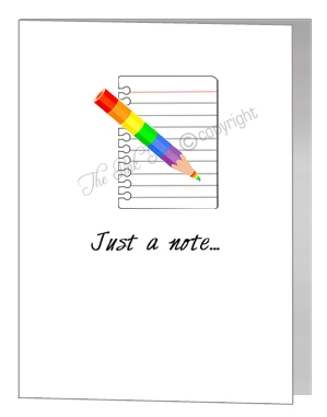 just a note - rainbow pencil card