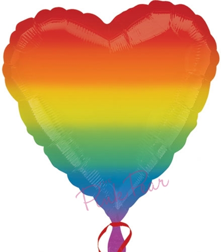 rainbow heart balloon 18