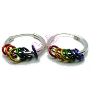 rainbow rings hoop earrings