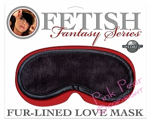 Pipedream black satin fur lined lovers mask