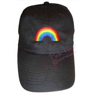 cap with rainbow motif