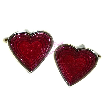 red hearts card suit cufflinks