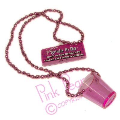 pink shot glass on necklace