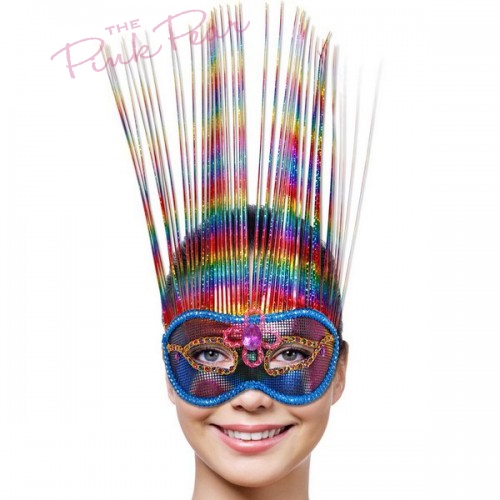 rainbow venetian party mask