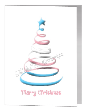 transgender swirl christmas tree card