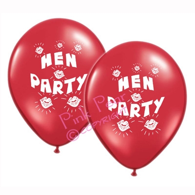 hen party balloons - red