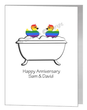 gay anniversary card - rubber ducks