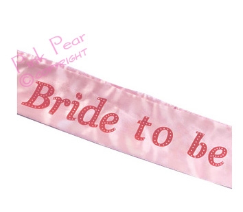bride to be pink satin sash