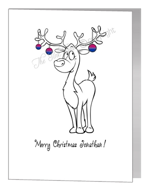 reindeer with baubles - bisexual xmas