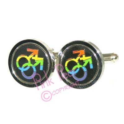 rainbow symbol cufflinks - male