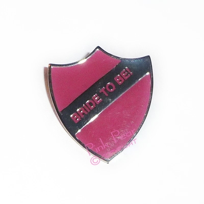 pink hen party retro enamel school badge - bride to be