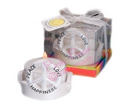 peace love happiness candle