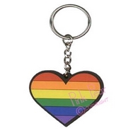 rainbow heart keyring