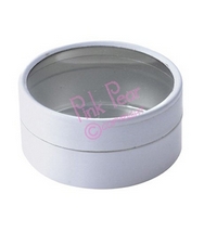 round favour tin - white