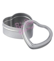 heart favour tin - silver
