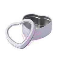 heart favour tin - white