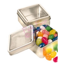 square favour tin - silver