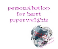 personalisation for crystal heart paperweights