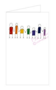 funky rainbow men card
