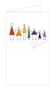 funky rainbow women card